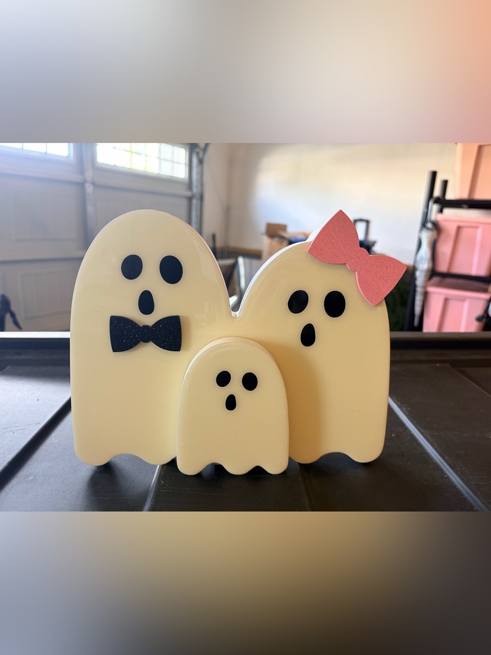 Ghost Family Decorative Set with Pink Bow - Home Party Supplies